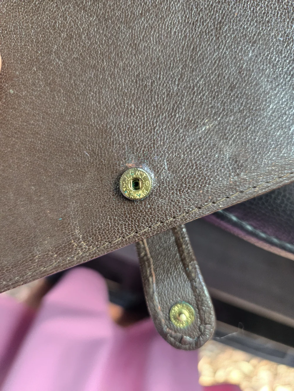 Genuine Leather Brown Wallet with Gold Embossing
